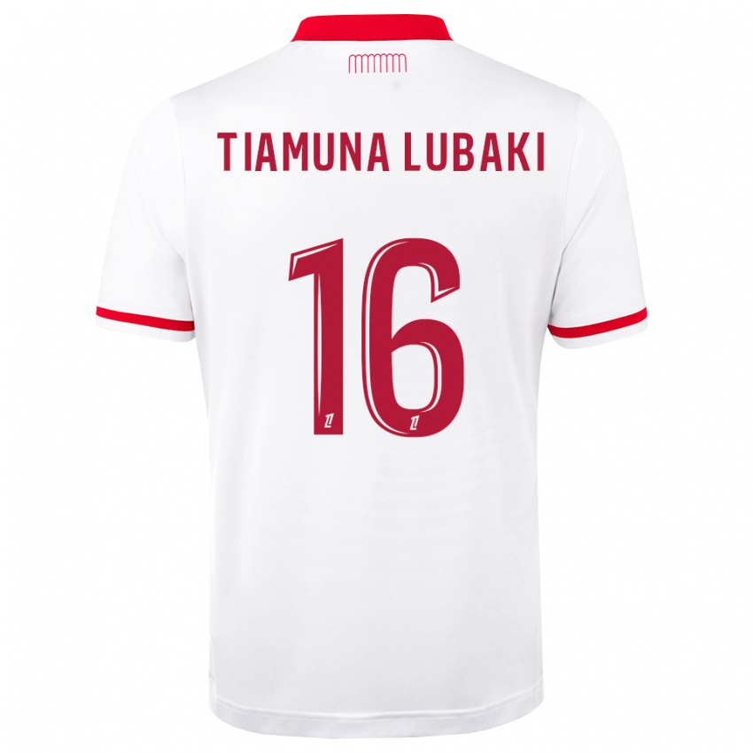 גברים Loïc Tiamuna Lubaki #16 אדום לבן ג'רזי ביתית 2026/27 חולצה קצרה