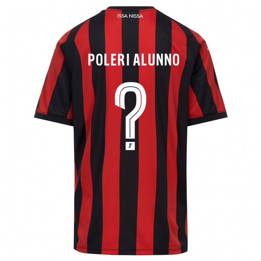 גברים Mathis Poleri Alunno #0 אדום שחור לבן ג'רזי ביתית 2026/27 חולצה קצרה