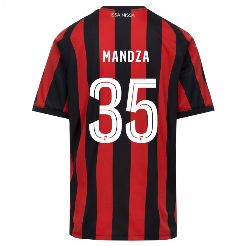 גברים Xavier Mandza #35 אדום שחור לבן ג'רזי ביתית 2026/27 חולצה קצרה