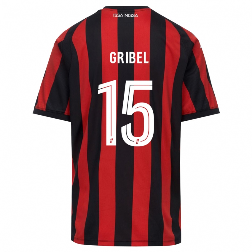גברים Naomie Gribel #15 אדום שחור לבן ג'רזי ביתית 2026/27 חולצה קצרה