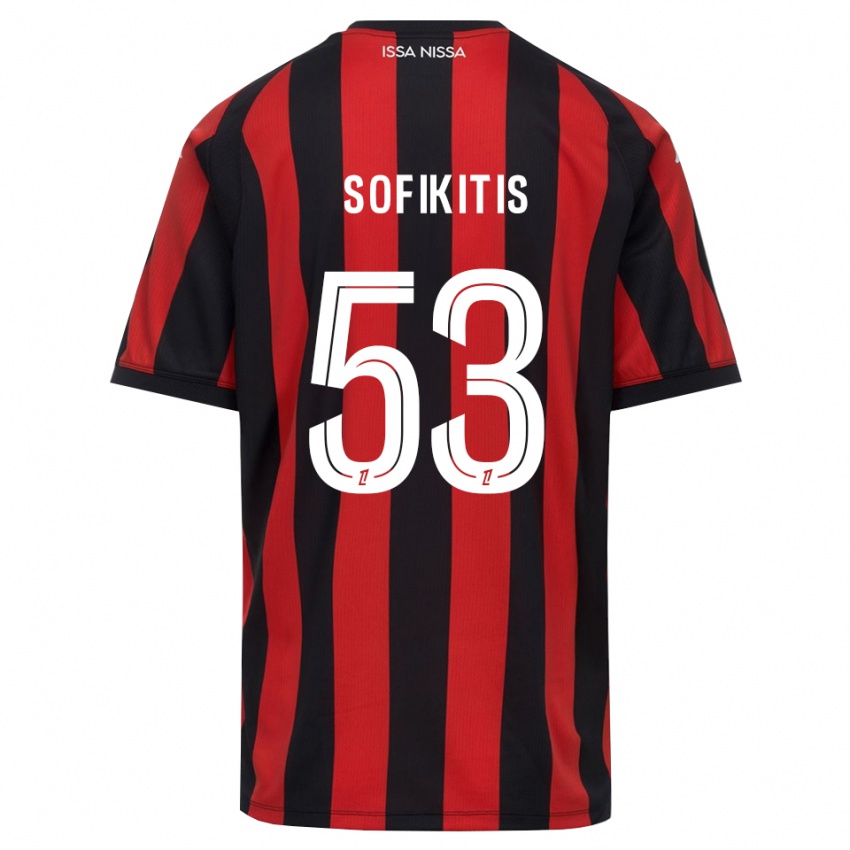 גברים Yanis Sofikitis #53 אדום שחור לבן ג'רזי ביתית 2026/27 חולצה קצרה