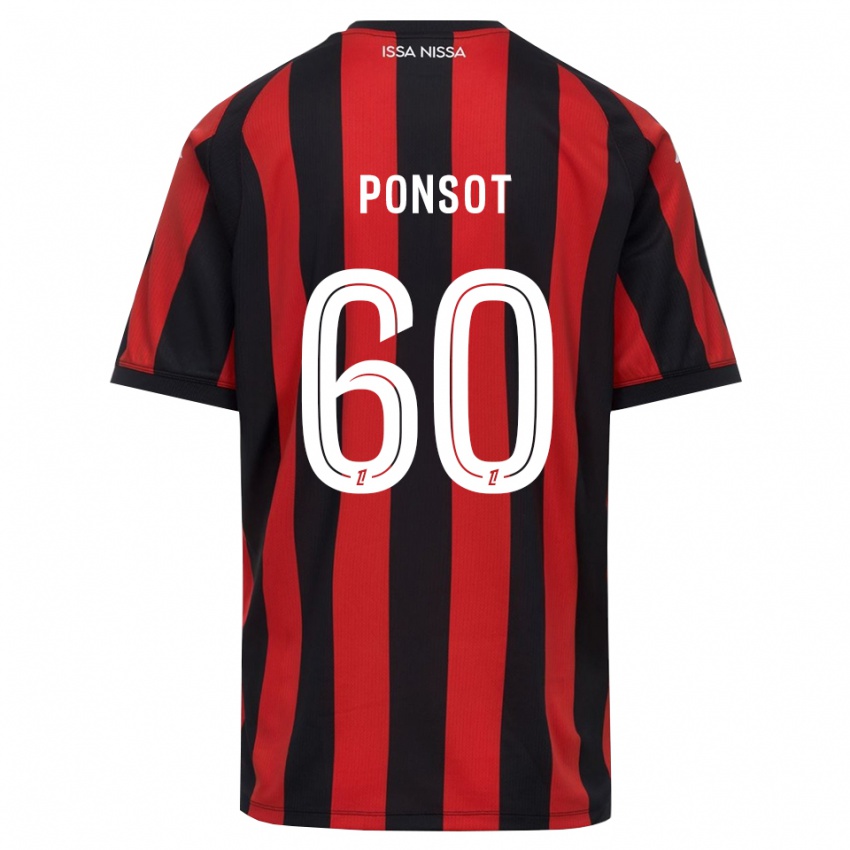 גברים Martin Ponsot #60 אדום שחור לבן ג'רזי ביתית 2026/27 חולצה קצרה