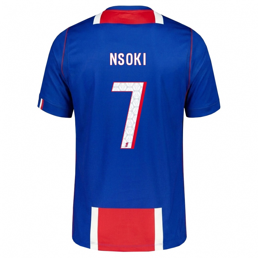 גברים Noah Nsoki #7 אדום לבן כחול ג'רזי ביתית 2026/27 חולצה קצרה