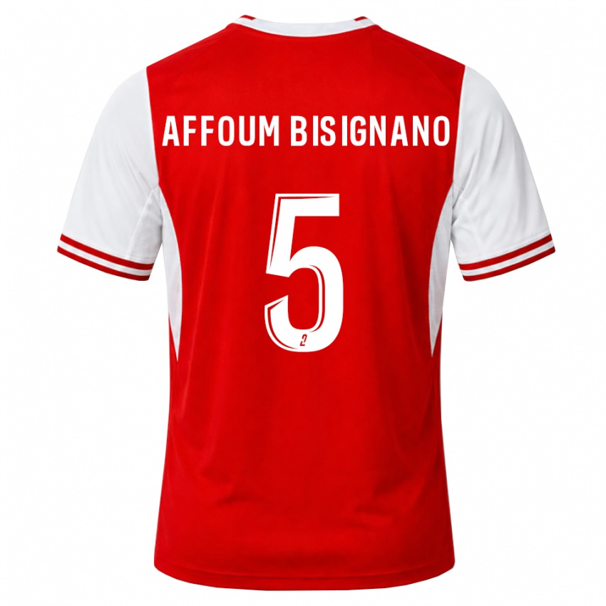 גברים Layan Affoum Bisignano #5 אדום לבן ג'רזי ביתית 2026/27 חולצה קצרה