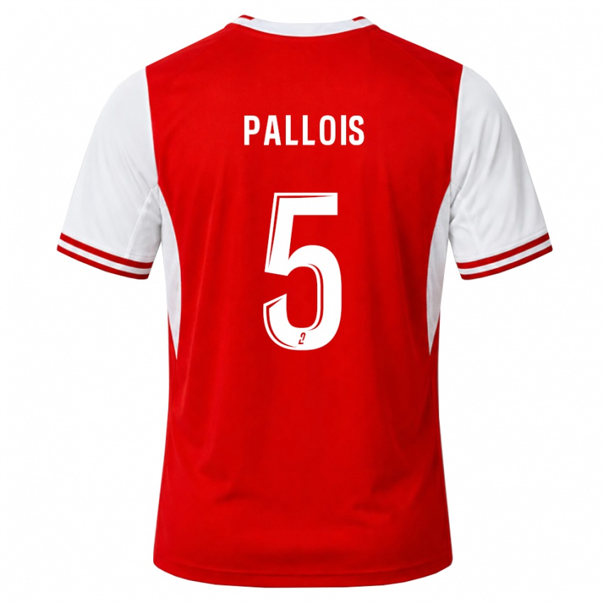 גברים Nicolas Pallois #5 אדום לבן ג'רזי ביתית 2026/27 חולצה קצרה