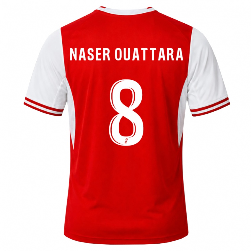 גברים Papus Naser Ouattara #8 אדום לבן ג'רזי ביתית 2026/27 חולצה קצרה