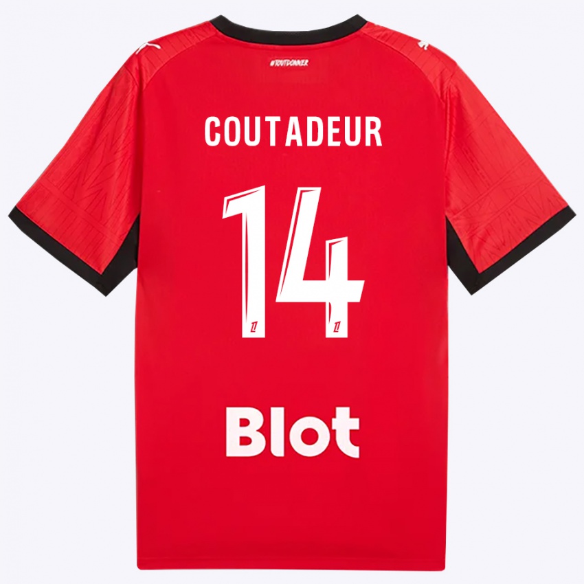 גברים Diego Coutadeur #14 אדום שחור לבן ג'רזי ביתית 2026/27 חולצה קצרה