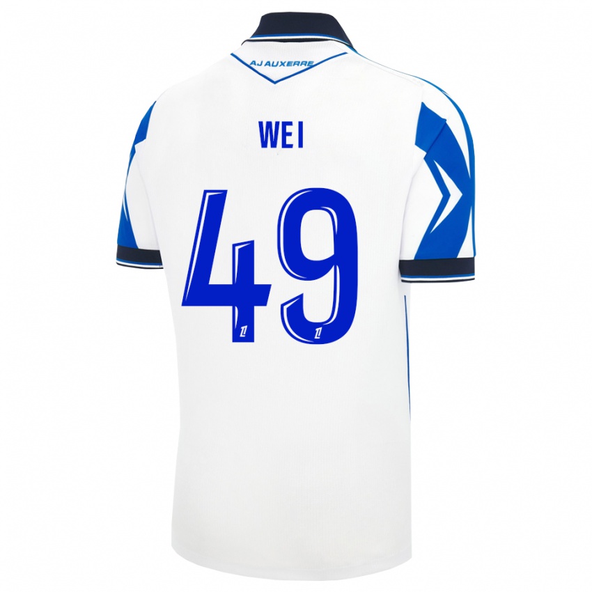 גברים Xiangxin Wei #49 שחור לבן כחול ג'רזי ביתית 2026/27 חולצה קצרה