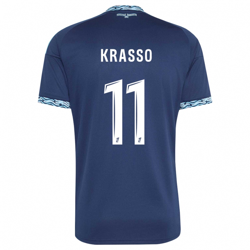 גברים ז'אן-פיליפ קראסו #11 כחול פלדה לבן ג'רזי ביתית 2026/27 חולצה קצרה