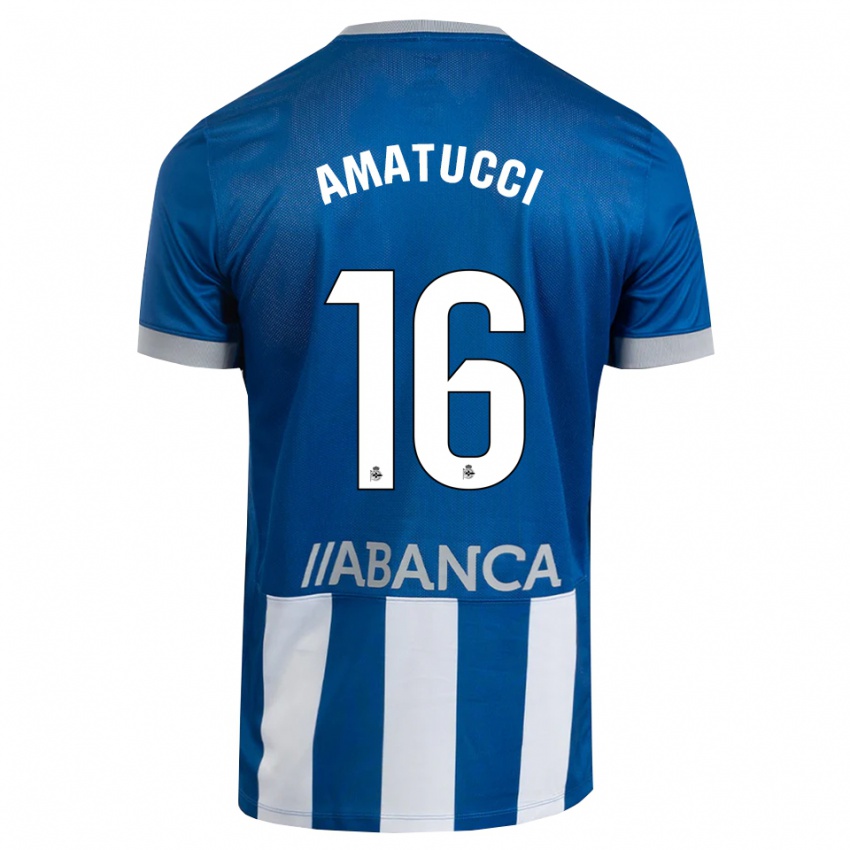 גברים Lorenzo Amatucci #16 כחול אפור לבן ג'רזי ביתית 2026/27 חולצה קצרה