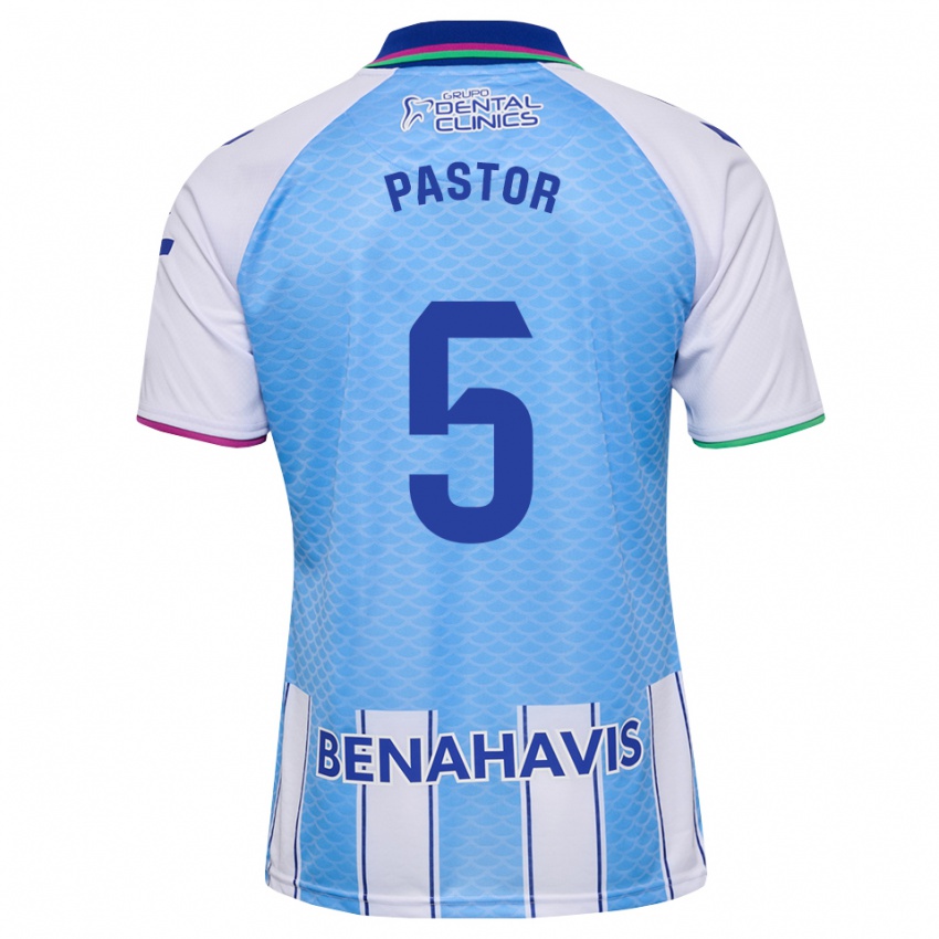 גברים Álex Pastor #5 כחול שמיים עמוק לבן ג'רזי ביתית 2026/27 חולצה קצרה