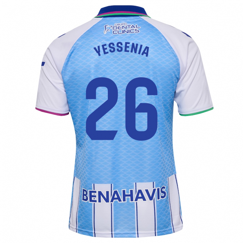 גברים Yessenia Alcaide Martin #26 כחול שמיים עמוק לבן ג'רזי ביתית 2026/27 חולצה קצרה