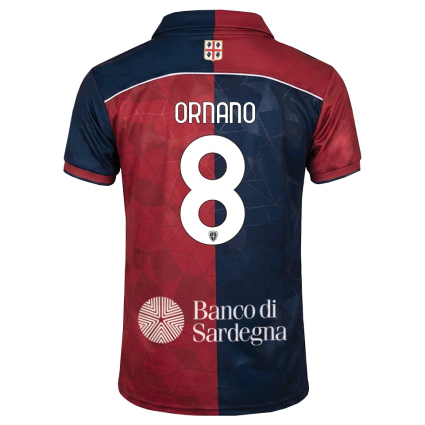 גברים Marco Ornano #8 בורדו כחול מלכותי ג'רזי ביתית 2026/27 חולצה קצרה