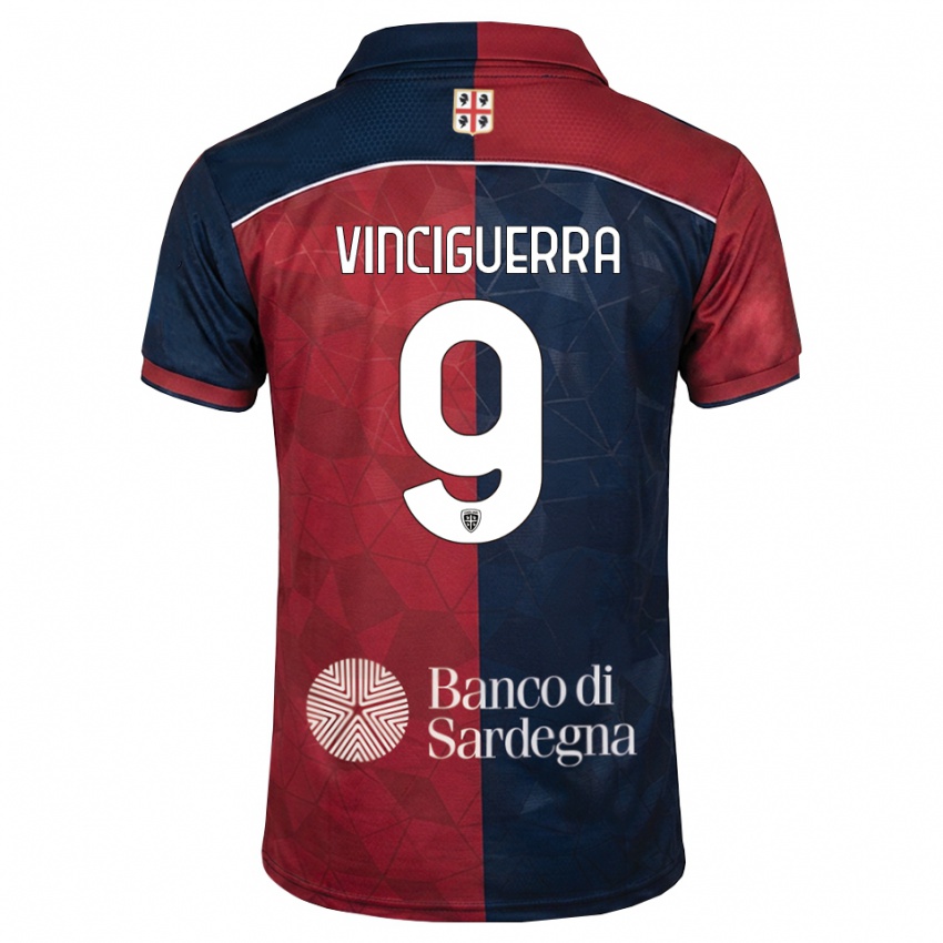 גברים Alessandro Vinciguerra #9 בורדו כחול מלכותי ג'רזי ביתית 2026/27 חולצה קצרה
