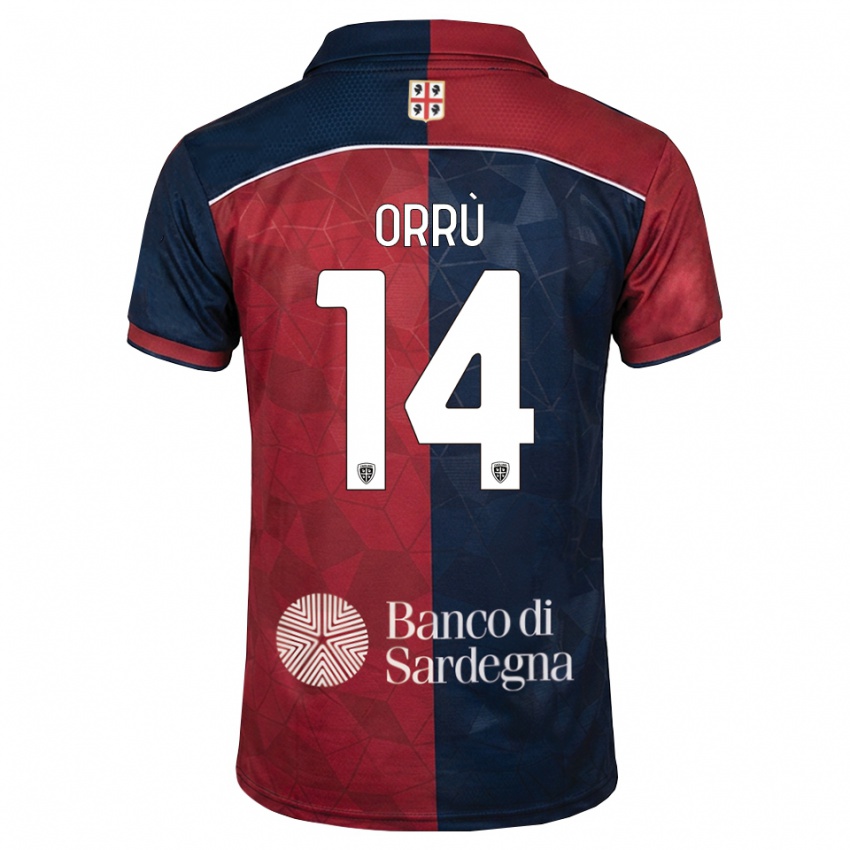 גברים Gabriele Orrù #14 בורדו כחול מלכותי ג'רזי ביתית 2026/27 חולצה קצרה