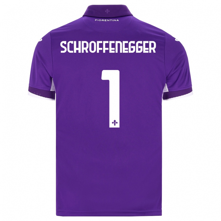 גברים Katja Schroffenegger #1 סגול לבן ורוד ג'רזי ביתית 2026/27 חולצה קצרה
