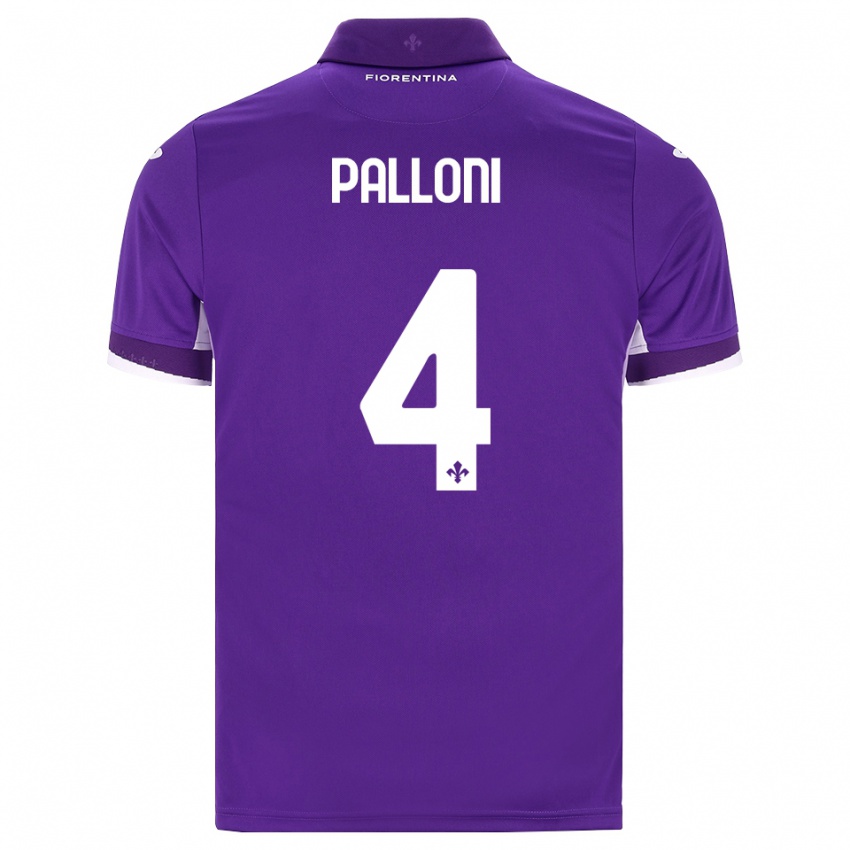 גברים Samuele Palloni #4 סגול לבן ורוד ג'רזי ביתית 2026/27 חולצה קצרה