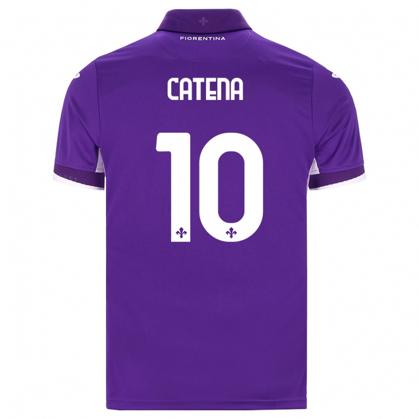 גברים Michaela Catena #10 סגול לבן ורוד ג'רזי ביתית 2026/27 חולצה קצרה