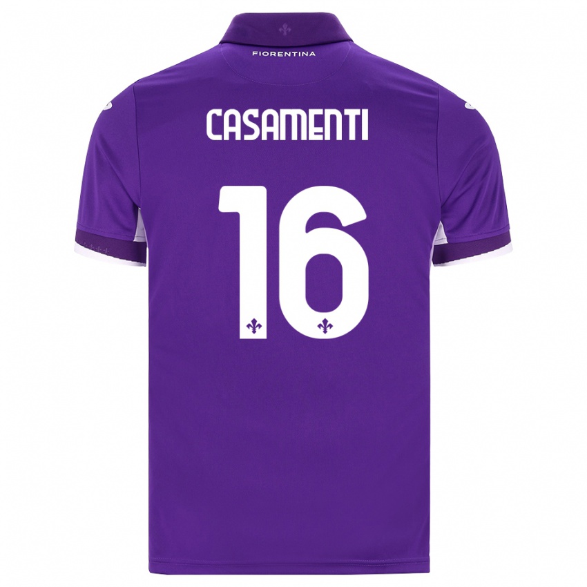 גברים Mattia Casamenti #16 סגול לבן ורוד ג'רזי ביתית 2026/27 חולצה קצרה