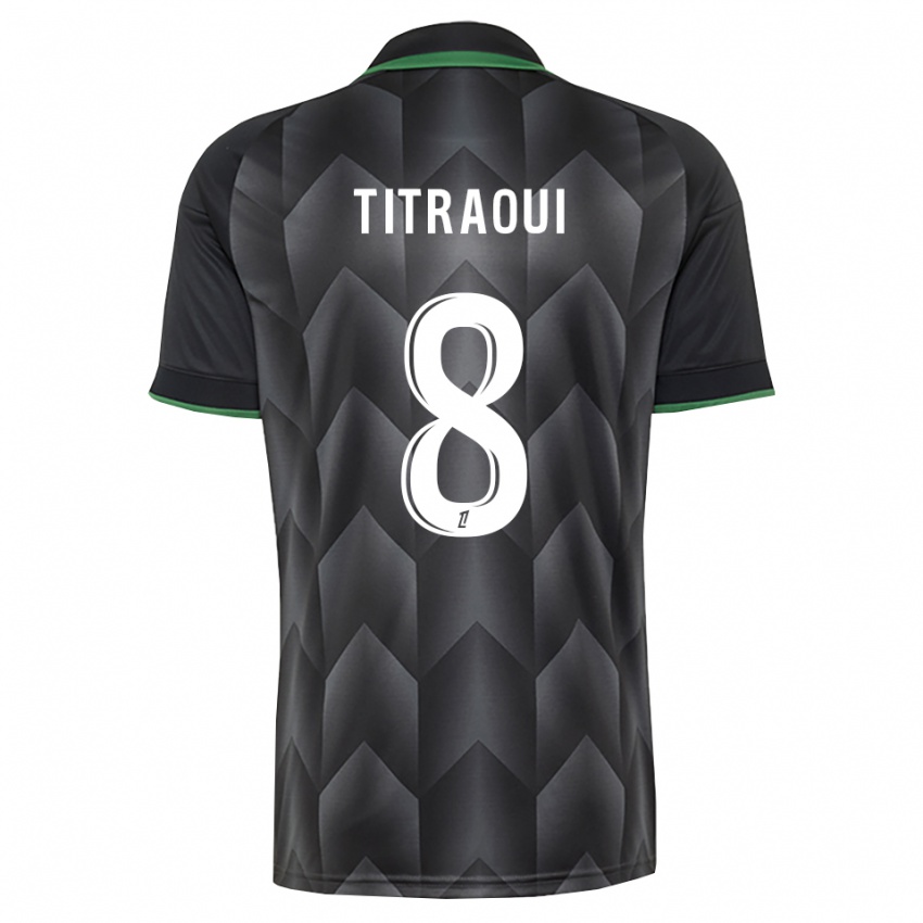 גברים Yacine Titraoui #8 לבן שחור ירוק הרחק ג'רזי 2026/27 חולצה קצרה