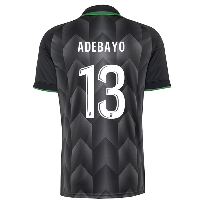 גברים Kamil Adebayo #13 לבן שחור ירוק הרחק ג'רזי 2026/27 חולצה קצרה