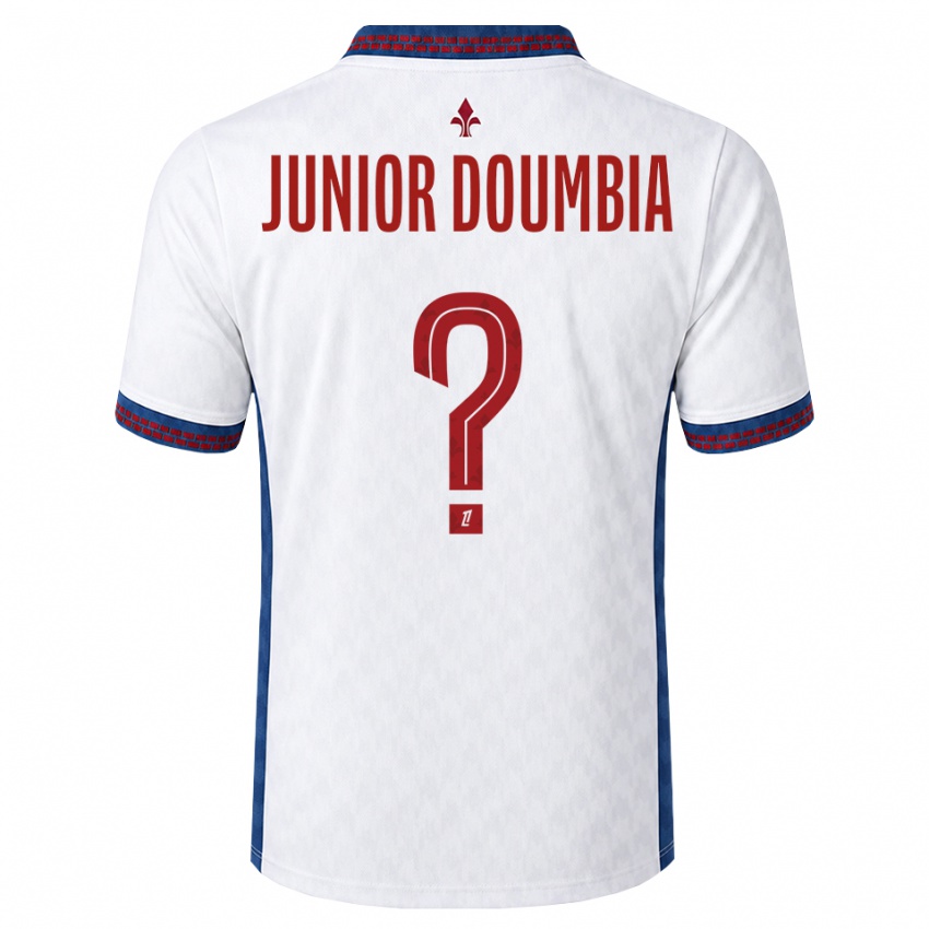 גברים Samba Junior Doumbia #0 אדום לבן כחול הרחק ג'רזי 2026/27 חולצה קצרה