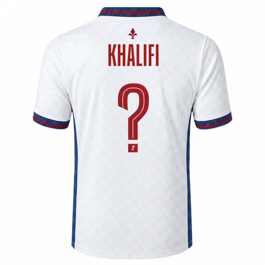 גברים Yassine Khalifi #0 אדום לבן כחול הרחק ג'רזי 2026/27 חולצה קצרה