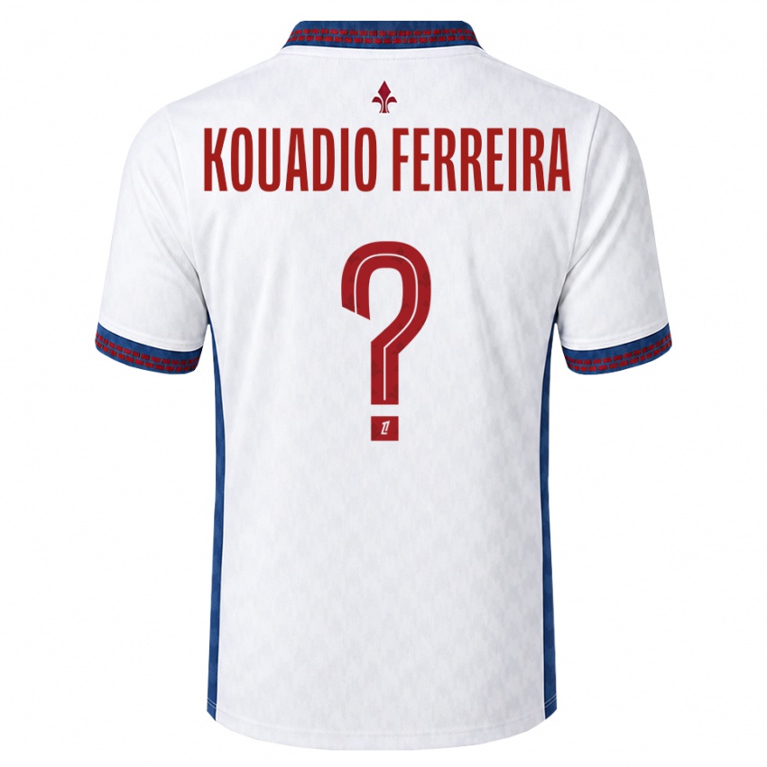 גברים Wilfrid Kouadio Ferreira #0 אדום לבן כחול הרחק ג'רזי 2026/27 חולצה קצרה