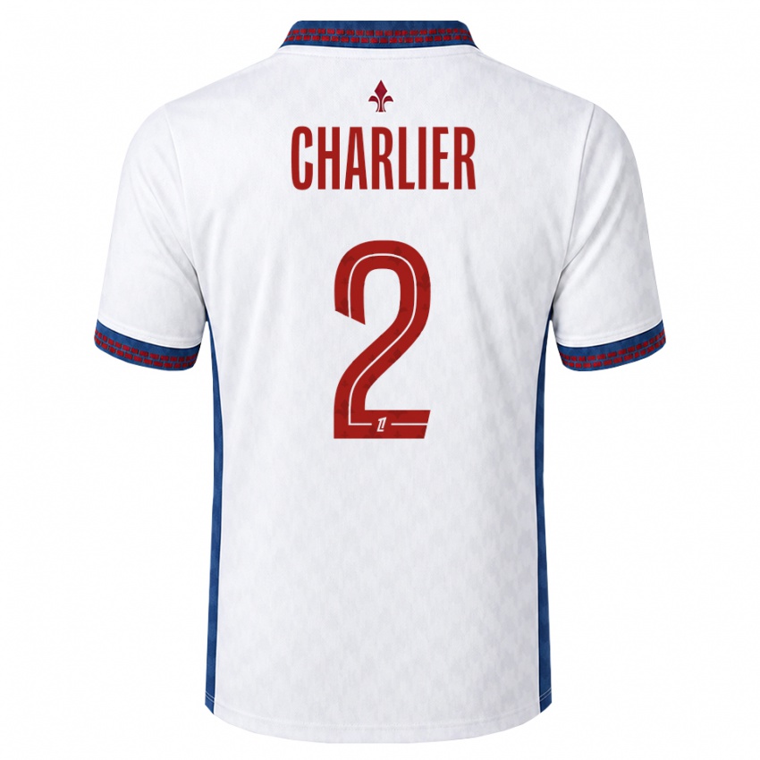 גברים Amaury Charlier #2 אדום לבן כחול הרחק ג'רזי 2026/27 חולצה קצרה