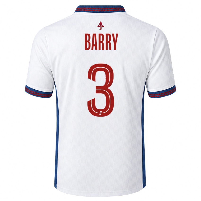גברים Léo Barry #3 אדום לבן כחול הרחק ג'רזי 2026/27 חולצה קצרה