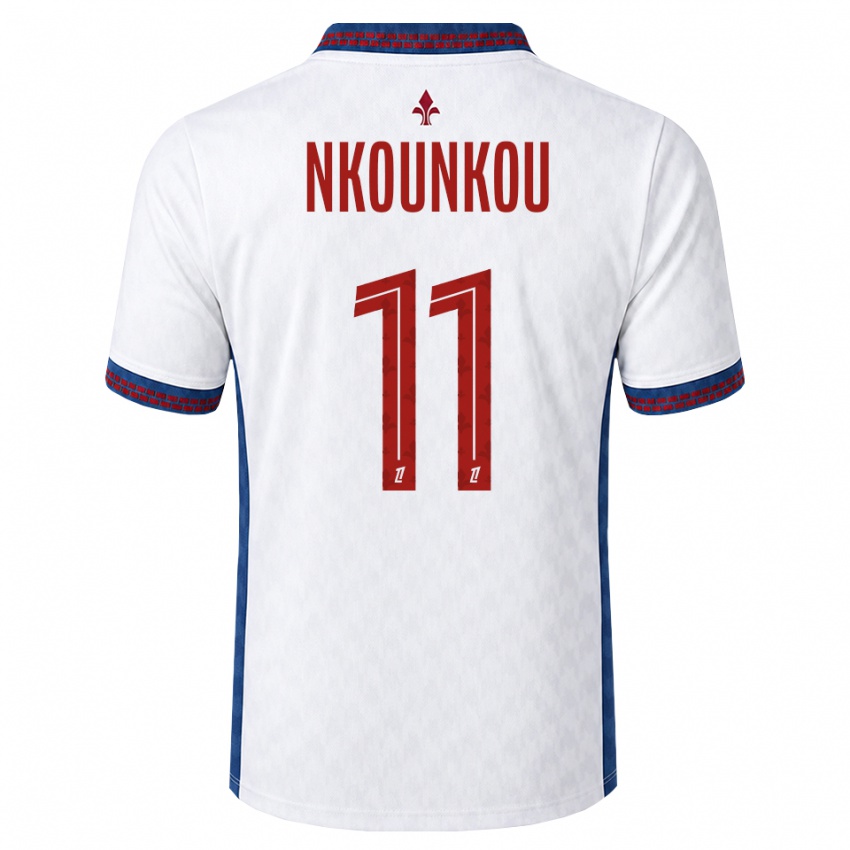 גברים Evrack Nkounkou #11 אדום לבן כחול הרחק ג'רזי 2026/27 חולצה קצרה