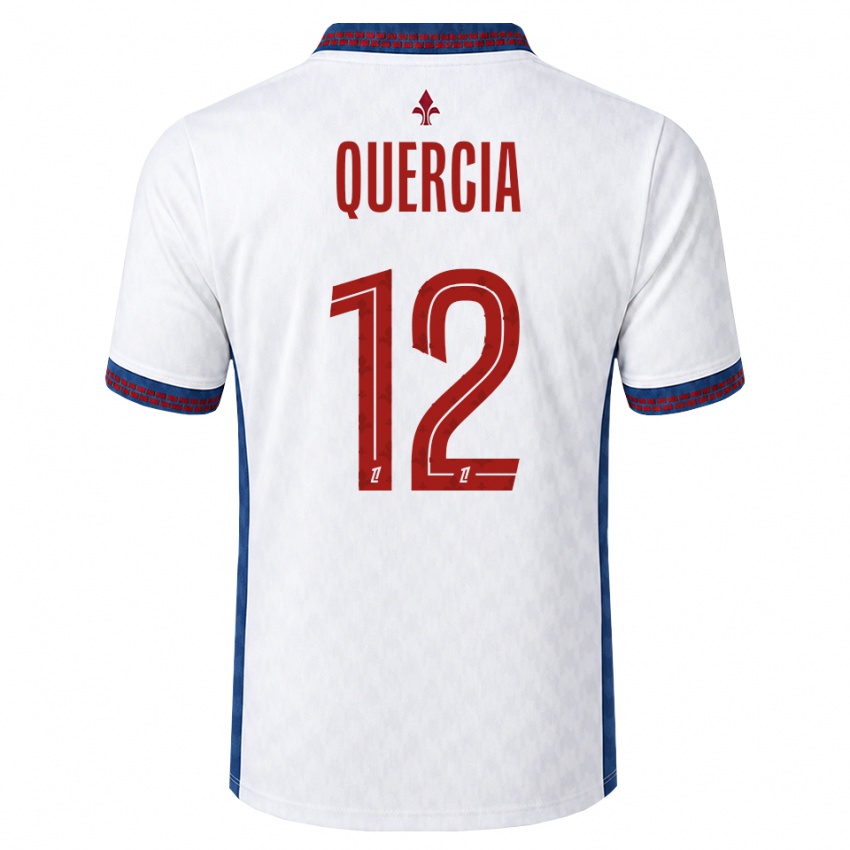 גברים Léo Quercia #12 אדום לבן כחול הרחק ג'רזי 2026/27 חולצה קצרה