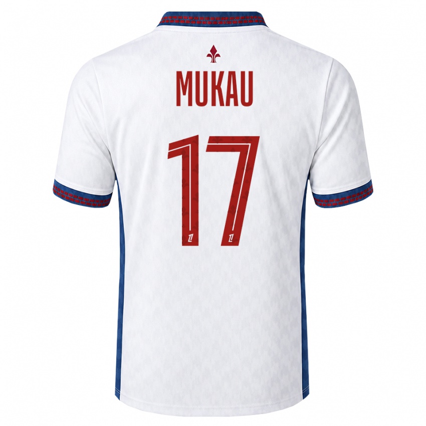 גברים Ngal'ayel Mukau #17 אדום לבן כחול הרחק ג'רזי 2026/27 חולצה קצרה