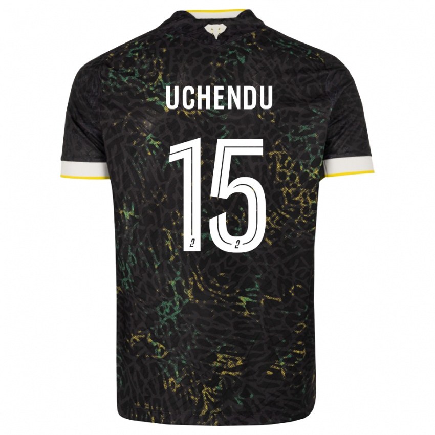 גברים Chinaza Uchendu #15 שחור לבן צהוב הרחק ג'רזי 2026/27 חולצה קצרה