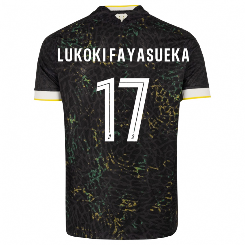 גברים Kévin Lukoki Fayasueka #17 שחור לבן צהוב הרחק ג'רזי 2026/27 חולצה קצרה