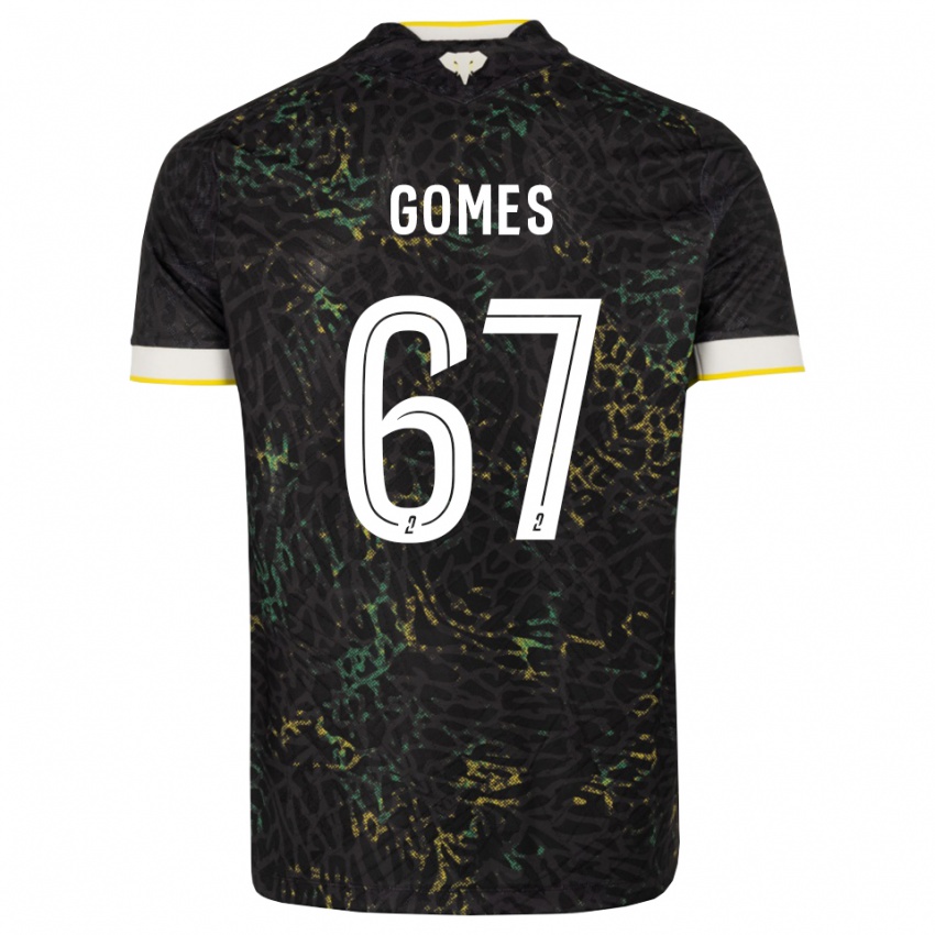 גברים Malang Gomes #67 שחור לבן צהוב הרחק ג'רזי 2026/27 חולצה קצרה