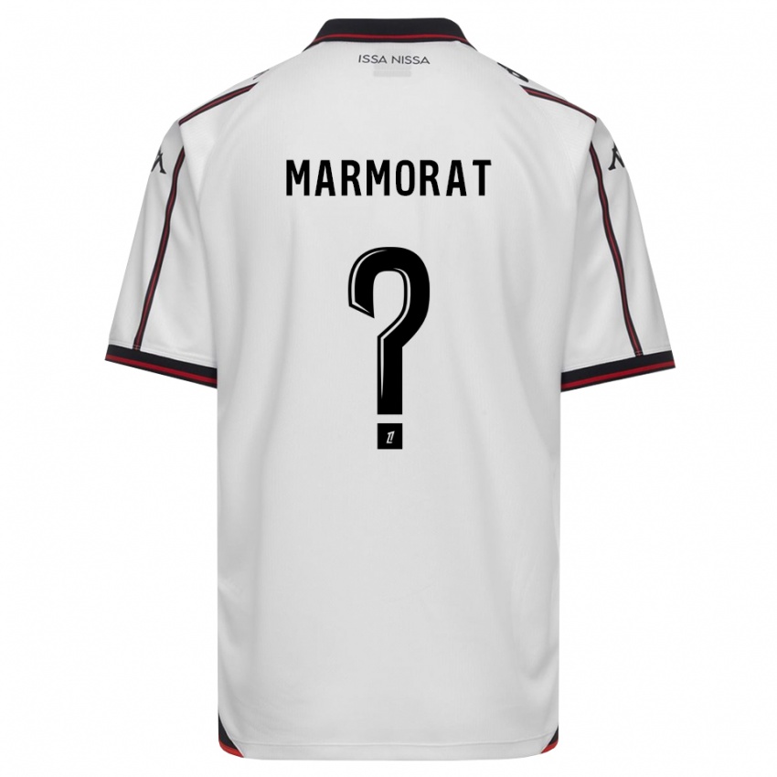 גברים Mathéo Marmorat #0 שחור לבן הרחק ג'רזי 2026/27 חולצה קצרה