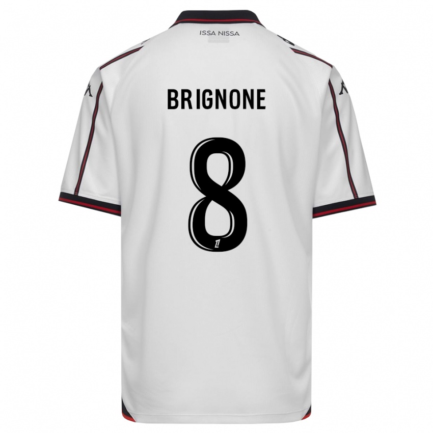 גברים Millan Brignone #8 שחור לבן הרחק ג'רזי 2026/27 חולצה קצרה
