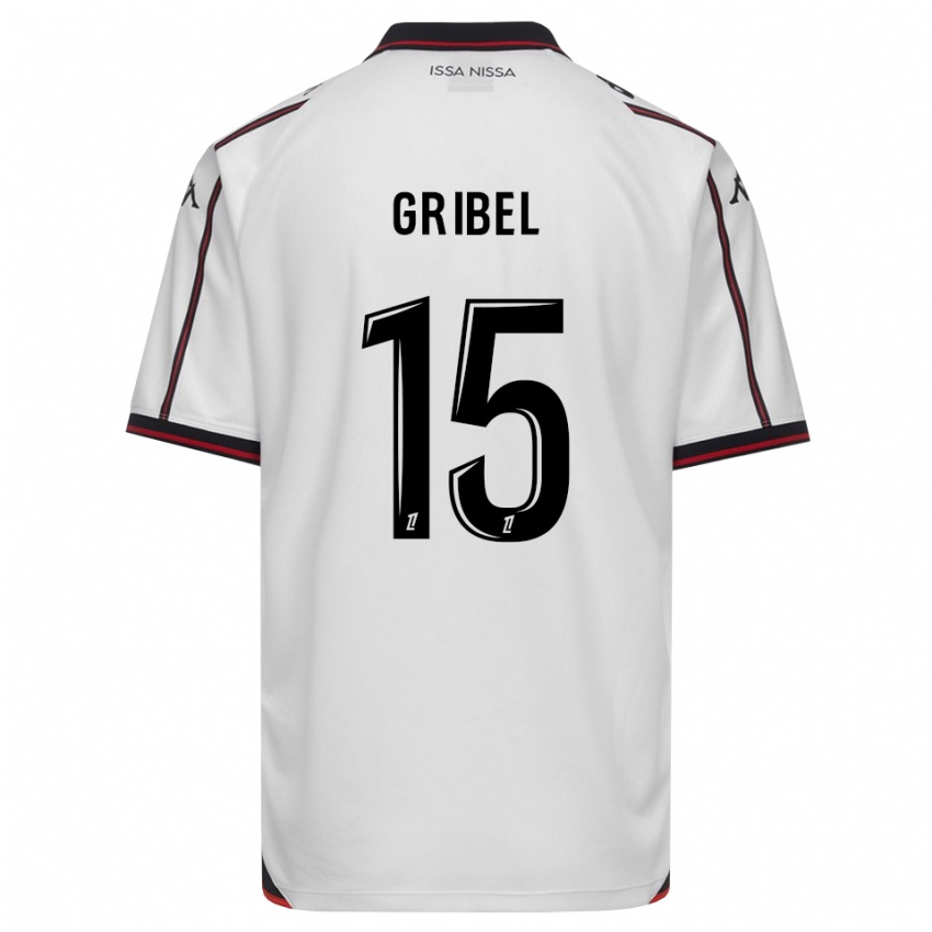 גברים Naomie Gribel #15 שחור לבן הרחק ג'רזי 2026/27 חולצה קצרה