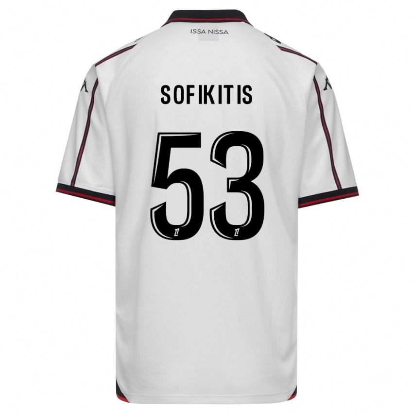גברים Yanis Sofikitis #53 שחור לבן הרחק ג'רזי 2026/27 חולצה קצרה