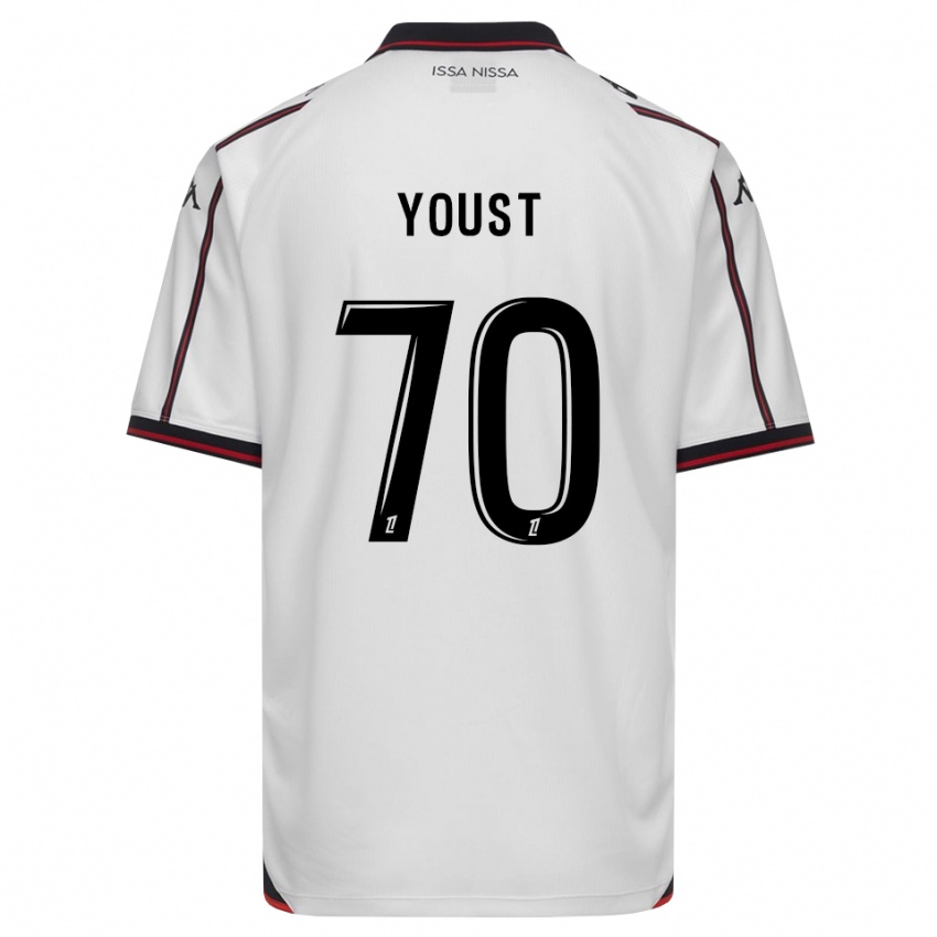 גברים Matys Youst #70 שחור לבן הרחק ג'רזי 2026/27 חולצה קצרה