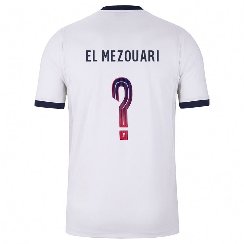 גברים Abde-Chahid El Mezouari #0 לבן שחור אדום הרחק ג'רזי 2026/27 חולצה קצרה