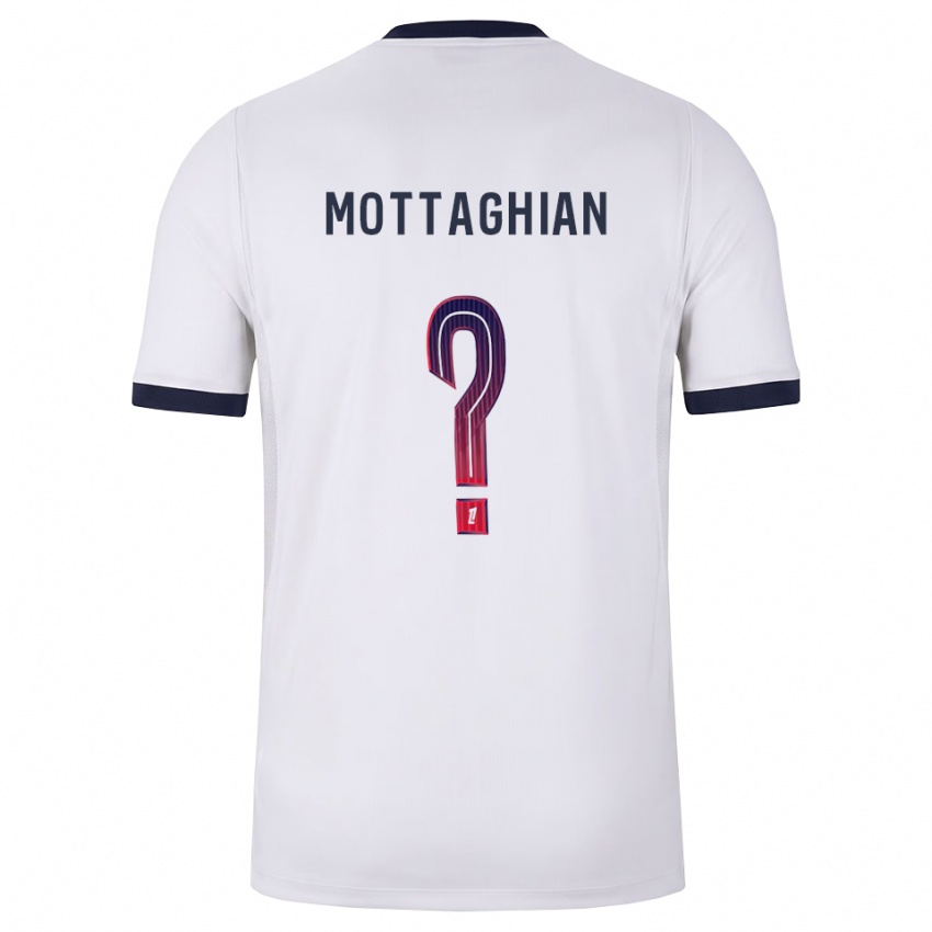 גברים Keyvan Mottaghian #0 לבן שחור אדום הרחק ג'רזי 2026/27 חולצה קצרה