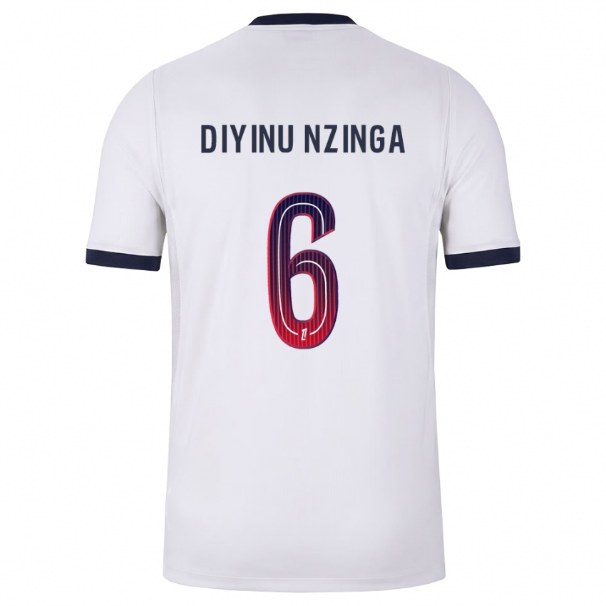 גברים Vainqueur Diyinu Nzinga #6 לבן שחור אדום הרחק ג'רזי 2026/27 חולצה קצרה