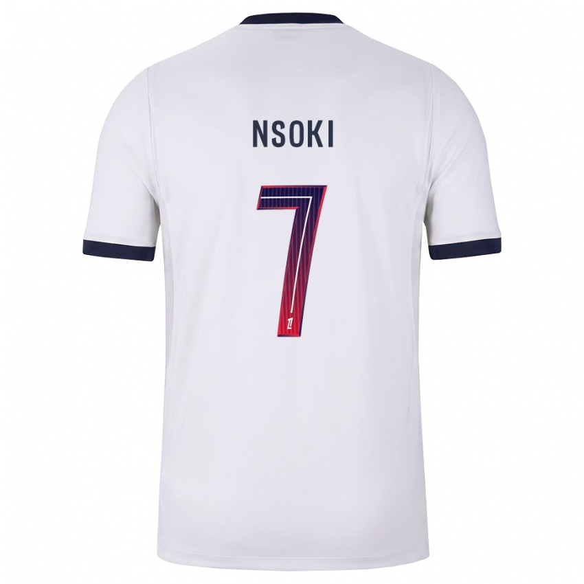 גברים Noah Nsoki #7 לבן שחור אדום הרחק ג'רזי 2026/27 חולצה קצרה