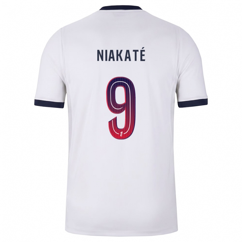 גברים Maoula Niakaté #9 לבן שחור אדום הרחק ג'רזי 2026/27 חולצה קצרה