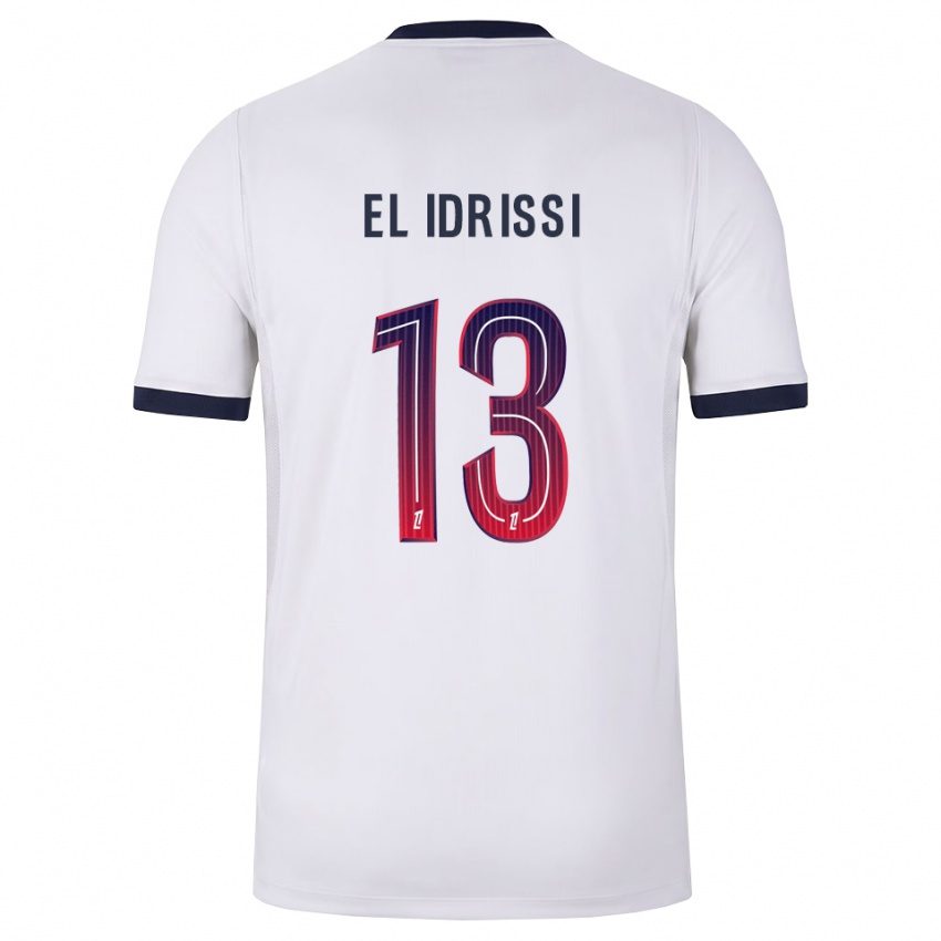 גברים Mohamed-Amine El Idrissi #13 לבן שחור אדום הרחק ג'רזי 2026/27 חולצה קצרה