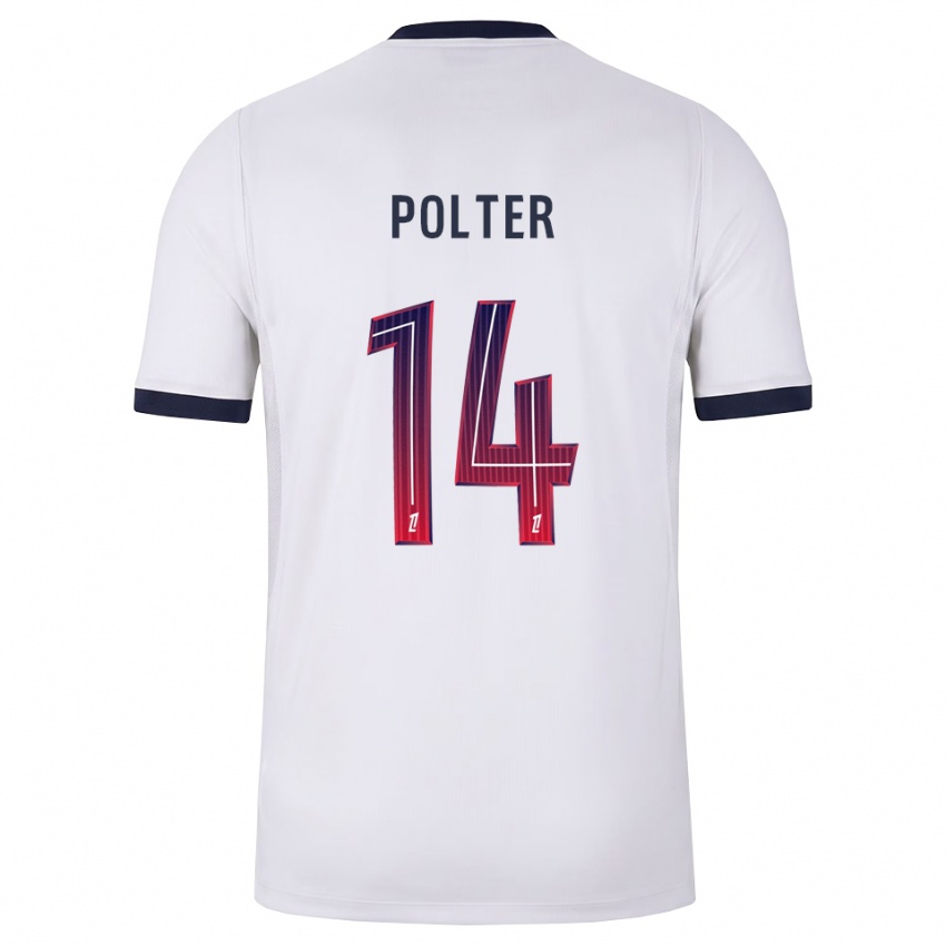 גברים Ewan Polter #14 לבן שחור אדום הרחק ג'רזי 2026/27 חולצה קצרה