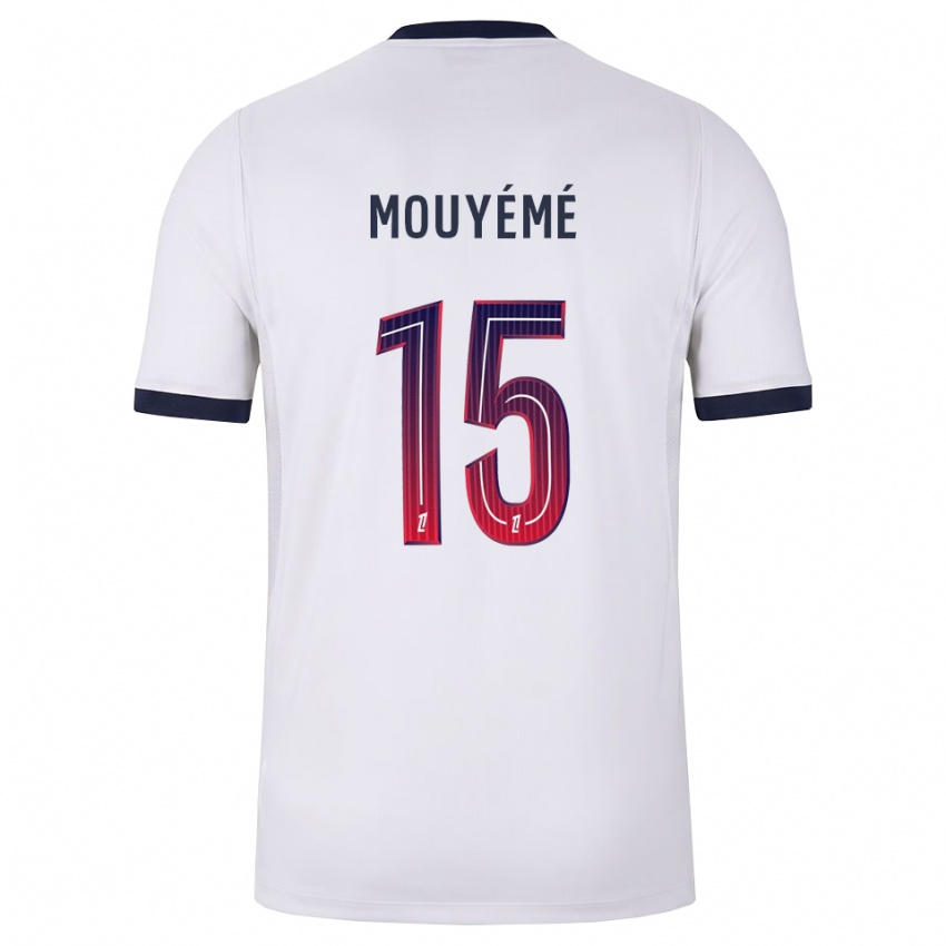 גברים Théo Mouyémé #15 לבן שחור אדום הרחק ג'רזי 2026/27 חולצה קצרה