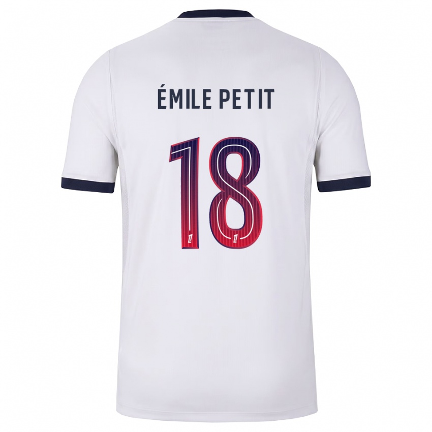 גברים Noé Émile Petit #18 לבן שחור אדום הרחק ג'רזי 2026/27 חולצה קצרה